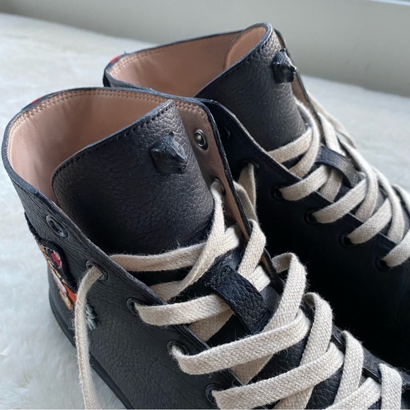 Gucci 17-18SS UFO Angry Cat
Wappen Leather High Cut
Sneakers Black
Size 7 1/2 - Picture 6 of 7